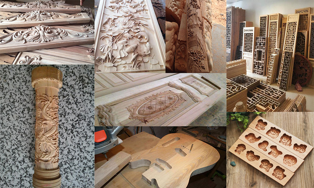 &Eacute;chantillons de traitement du routeur de la machine &agrave; gravure en bois